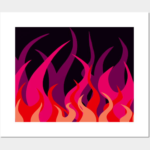 Hot Pink Flames Wall Art by VazMas Design